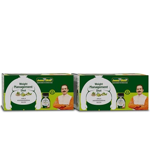 Image of Jeena Sikho Weight Management Shot | Ayurvedic Herbal Liquid for Daily Wellness Routine | Enriched with Ashwagandha, Amla, Giloy, 9 Shot (60 ml each), Pack of 2