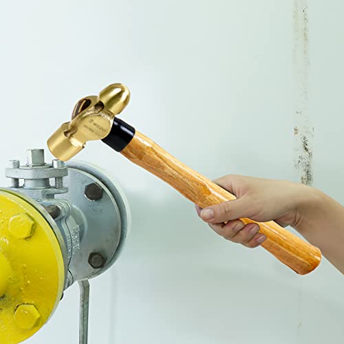 Image of WEDO 3PCS Brass Ball Peen Hammer Set, 24 oz+32 oz+40 oz(1-1 /2lb+2lb+2-1 /2lb), Brass Ball Pein Hammer Set with Wooden Handle, Die-Forged, Corrosion Resistant, DIN Standard