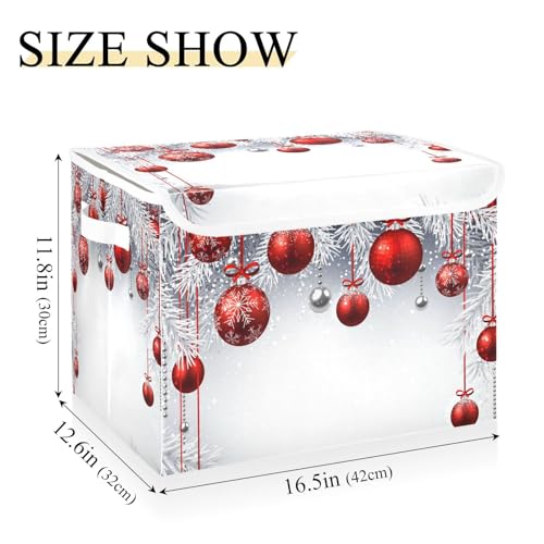 Panier de Noël pliable rouge Mnsruu grand volume avec couvercle - 4