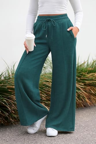 Image of Q - RIOUS Women's Wide Leg Drawstring Relaxed Fit Trouser