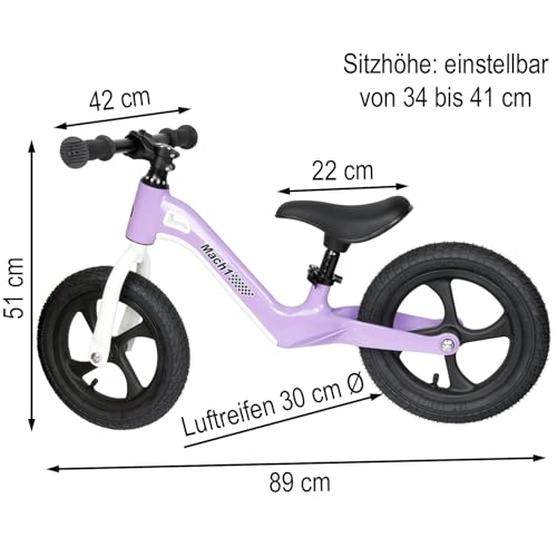 Mach1 Laufrad Kinder-Laufrad mit Schlauchreifen - Balance-Bike Kinderfahrrad Lauflernhilfe Rutscher – Bild 3