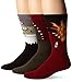 K. Bell Socks Men's 3 Pack Biohazard Crew Socks, Black/Red, 10-13/Shoe Size 6-12