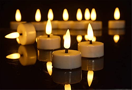 Flameless Candles Flickering LED Tea Lights Candles, Timer LED Tea Votive Candles Battery Operated Fake Tea Lihts, Flameless Votive Candles，Batteries Included 12 Pack