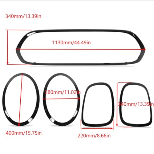 5 uds. Embellecedores de Cubierta Envolvente de Rejilla de Luz Trasera de Faro Negro Brillante para Mini F55 F56 F57 One S JCW 2014+