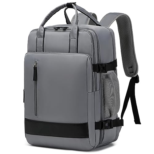 InduSKY Large Travel Backpack for Women, 40L Carry On Backpack Airline Flight Approved with USB Charging Port Shoes Compartment, Personal Luggage Backpack Casual Daypack 15.6 Inch Laptop Backpack