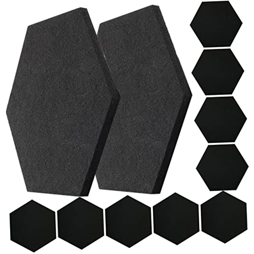 12 piezas paneles acústicos hexagonales paneles autoadhesivos para absorción de sonido, reducción de ruido, decoración de pared para casa, oficina y estudios miniatura 1