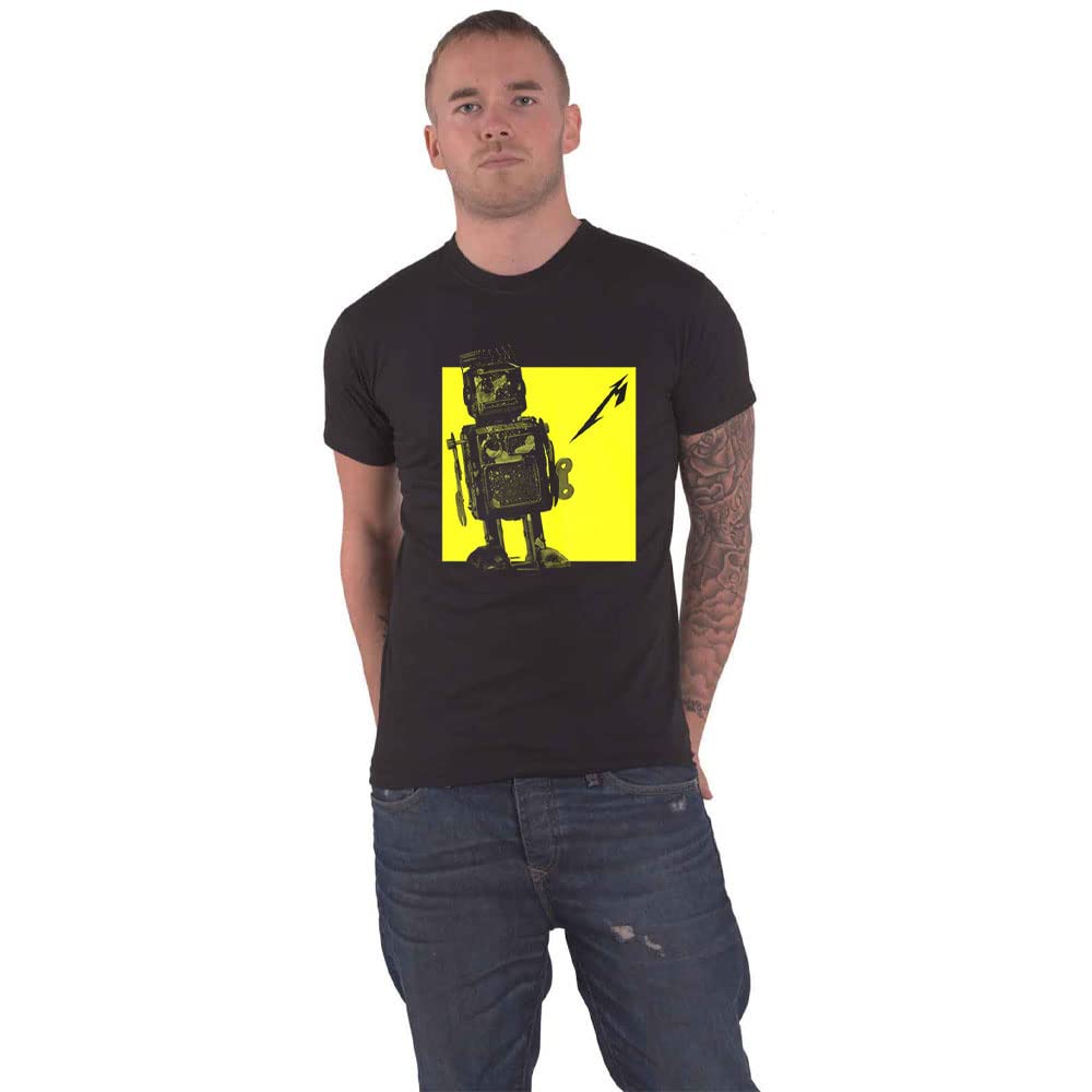 Rock Off Officially Licensed Products Unisex Black Metallica T Shirt M72 Seasons Burnt Robot Band Logo Official Xl