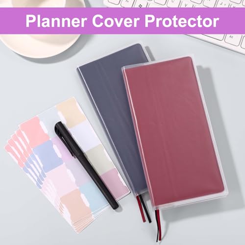 2stk Klare Hülle für Hobonichi Weeks, 20,8x19,8cm PVC Planer Schutz mit Klebeetiketten Laschen Wasserdichte Staubdichte Notizbuch Schutzhülle für Hobonichi Techo Zubehör