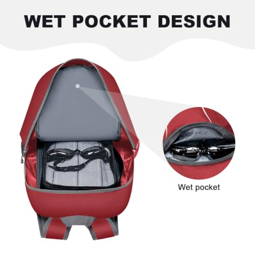Image of MIYCOO Backpack - Ultra Lightweight Packable Backpack for Travel Camping, Hiking Back Pack Waterproof Foldable Daypack for Men Women Red