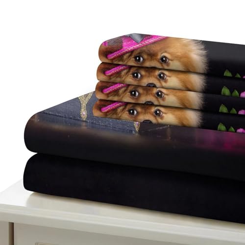 Housse de couette 3D imprimé chien mignon microfine 2 taies 260x220