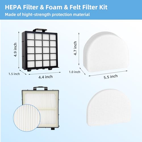 Image of AZ4002 Replacement Filter for Shark POWERDETECT Upright Vacuum Cleaner AZ4000 AZ4000C AZ4002 AZ4002W, 2 HEPA Filters and 4 Foam & Felt Filters, Part XFFKAZ4000 XHFAZ4000