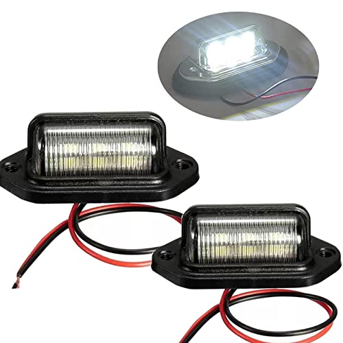 liteball LED White License Plate Light,Waterproof 6-SMD LEDs Super Bright Tail License Plate Lighting for Car Motorcycle Truck SUV Night Driving