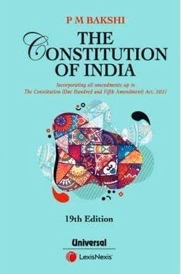 Constitution of India By P M Bakshi Latest 19th EDITION