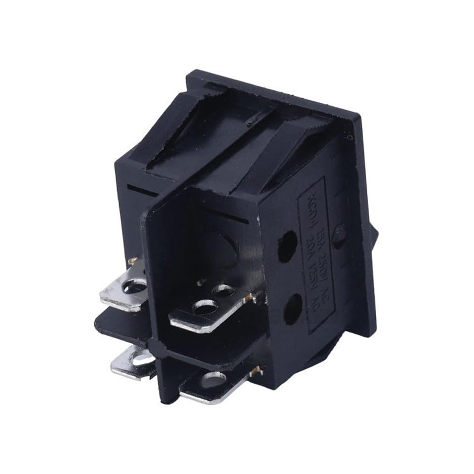 Single momentary Function (on)-Off 4pin Black Rocker Switch 125volt KCD2-201 21x28.5
