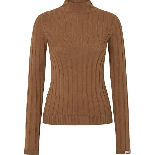 Pepe Jeans Izabel Turtleneck Prendas de Punto, Marrón (Stowe Beige), XL para Mujer