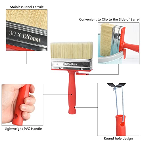 1 stuk kwast, platte borstels, grote kwast muurverf 30 x 120 mm - Afbeelding 5