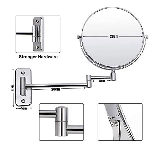 Miroir de maquillage de 8 pouces fixé au mur, miroir de rasage rond double face