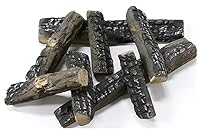 8er-Set Keramikholz Deko-Holz für Bio-Ethanol oder Gas Kamin hitzebeständige Keramik-Holzscheite Kaminholz