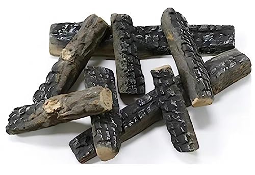 8er-Set Keramikholz Deko-Holz für Bio-Ethanol oder Gas Kamin hitzebeständige Keramik-Holzscheite Kaminholz