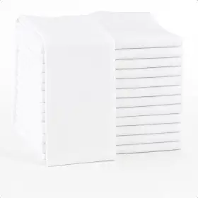 Kit 10 Panos de Prato Copa Branco Tecido Sarja Algodão Macio