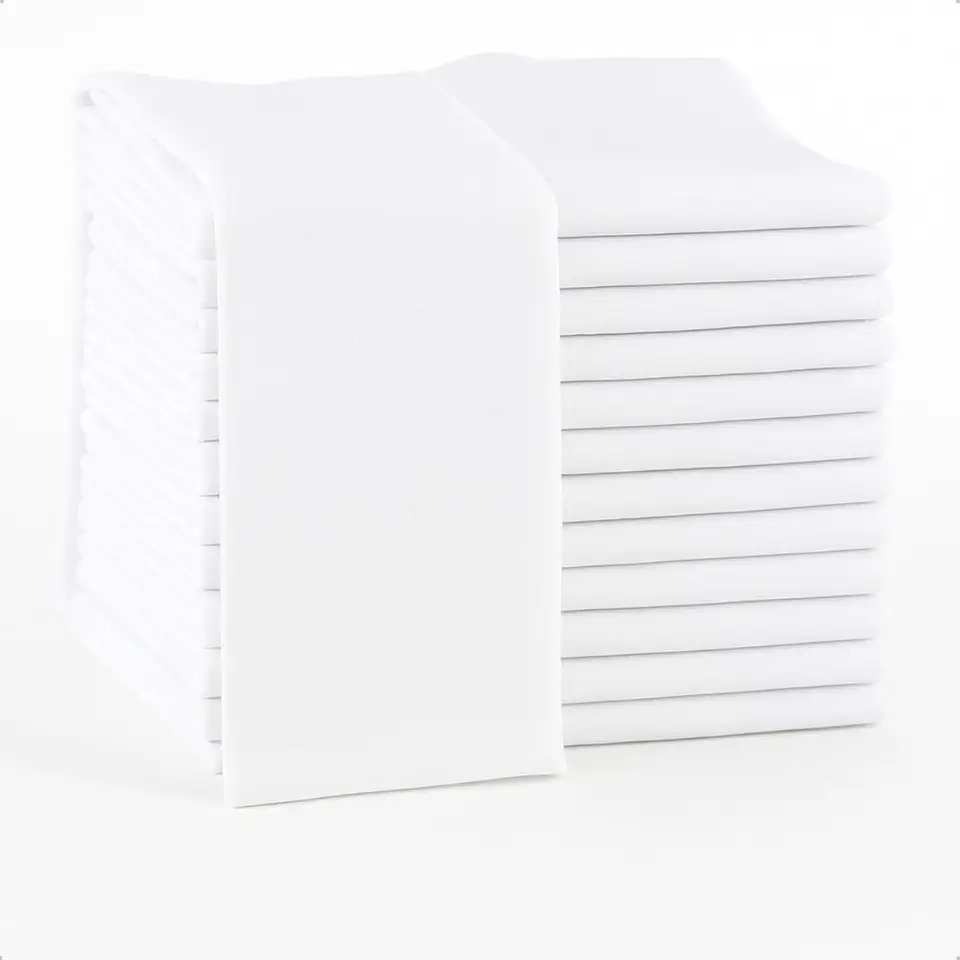 Kit 10 Panos de Prato Copa Branco Tecido Sarja Algodão Macio