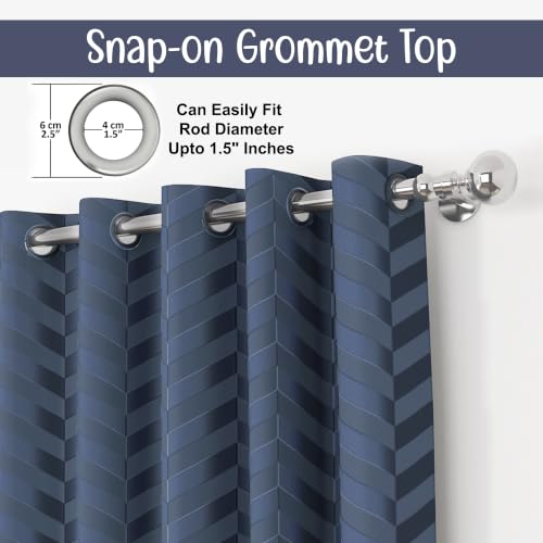 Image of 100% Thermal Door Curtains 7 Feet 2 Piece, Bluish Grey | Embossed Panels Light Block Thermal Insulated & Noise Reducing Room Darkening Curtains (Bluish Grey, 84 Inch)