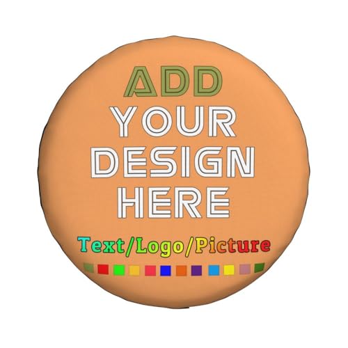 Image of Custom Spare Tire Cover, Personalized Text Image Waterproof Dust-Proof Universal Wheel Covers Protectors Fits Tire for Trailer RV SUV Truck Camper, SandyBrown