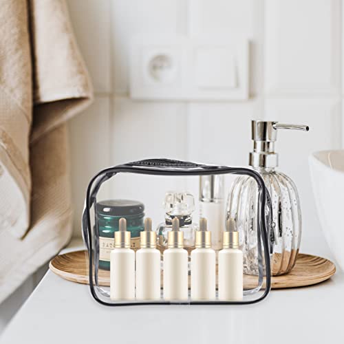 Lurrose Bolsa transparente para maquiagem, 4 peças, necessaire de viagem para maquiagem, bolsa de co
