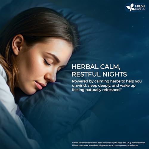 Image of FreshDrinkUS, Premium 75 Tea Bags Better Sleep Herbal Tea | Caffeine-Free Loose Leaf Blend with Spearmint Leaves, Lemongrass Leaves, and Hawthorn Berry - Naturally Refreshing and Aromatic.