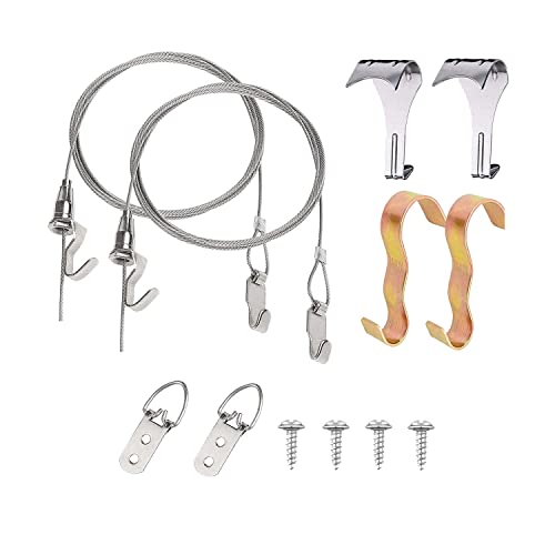 Image of Picture Hanging Wire for Hanging Pictures for Mirror Wall Pictures Light Lamp Frame Picture Wire Hanging Kit (2 Pack)