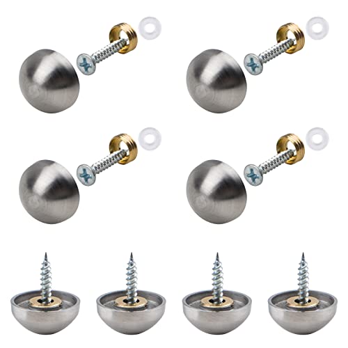 INCREWAY 20 Juegos Tornillos para Espejo, 18mm Aleación de Zinc Cubiertas de Tornillo Decorativas Clavos de Espejo Cover