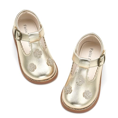 Image of Felix & Flora Toddler Girl Mary Jane Dress Shoes - School Oxford Flats for Girl Party Shoes.
