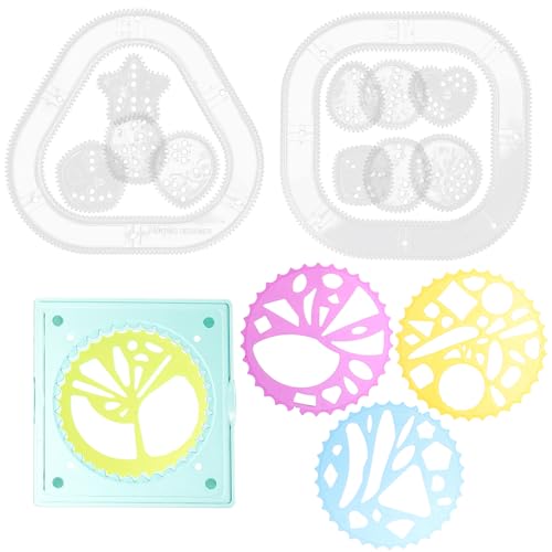 GRADENEVE 2セット 万花尺 用描画テンプレート 定規 耐摩耗変形防止 創造力育成 装飾用ステンシル