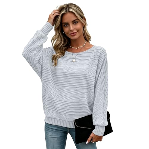 Image of Women's Batwing Tunic Tops, Long Sleeve Shirts Blouses, Business Casual Sweater for Office Work