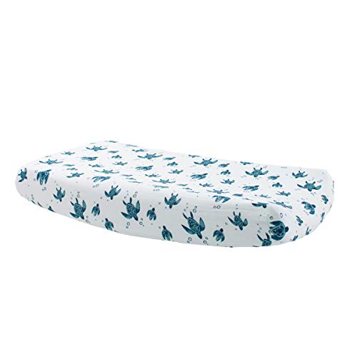 Image of Bebe au Lait Oh So Soft Muslin Changing Pad Cover - Sea Turtles