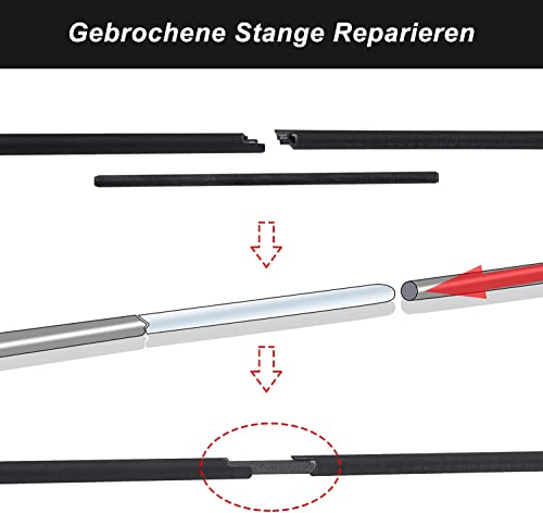 Foto von Goture Angelrute Reparatur Carbon Fiber Stick für Spinnangeln/Casting Rod Repair Kit mit Schleifpapier (2/4/6/8/10mm)
