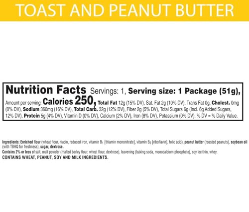 Keebler Toast & Peanut Butter Sandwich Crackers Snack Pack, 1.8 Oz (12-Pack) - image 8