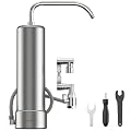 OEMIRY Countertop Water Filter, Stainless Steel 8000 Gallons Rotating Faucet Water Filtration System, Reduces 99.99% Chlorine, Lead, Heavy Metals, Bad Odor, OM-CF05 Included 1 Filter