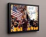 Minnesota Autograph Print - P.J. Fleck - Row the Boat Charge - 16x20 Framed Canvas with Floating Frame