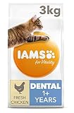 IAMS for Vitality Dental Dry Cat Food with Fresh Chicken for Adult and Senior Ca...