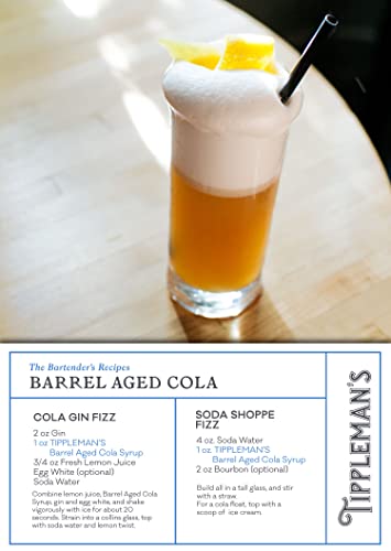Tippleman's Barrel Aged Cola Syrup - All Natural Complex Syrup For Cocktails And Non-Alcoholic Beverages- Cola Syrup For Classic Sodas, Ice Cream Floats, And Gin Fizz - Makes 13 Cocktails #TOP3