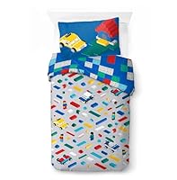 Jay Franco Lego® Duvet Cover Set – Kids Super Soft Bedding with Pillowcase, COVER ONLY Comforter Not Included, Multi, 2 Piece Single