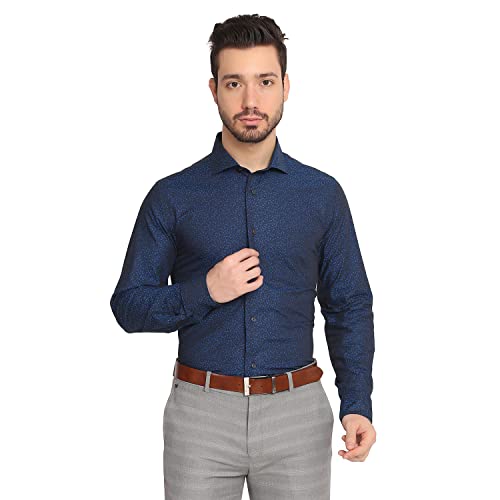 Image of blackberrys Jacquard Cotton Slim Fit Mens Work Wear Shirt