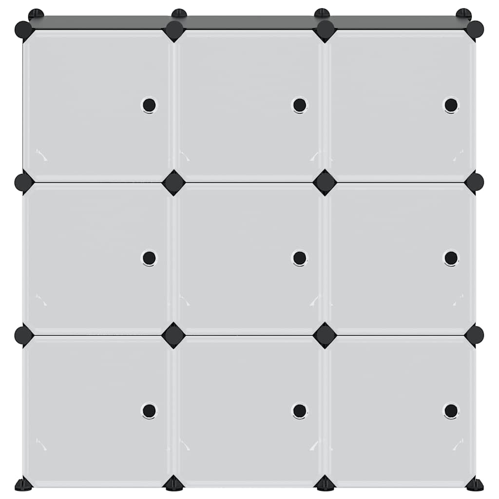 Regalsystem & Aufbewahrungsregal Schwarz PP Würfelregal mit Aufbewahrung Lagerregal für Eingangsbereich Wohnzimmer Schlafzimmer 94,5 x 31,5 x 93,5 cm