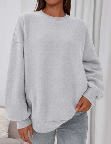 PRETTYGARDEN Sweatshirt for Women Oversized Crewneck Long Sleeve Pullover Fleece Top 2025 Fall Winter Fashion Outfits Clothes