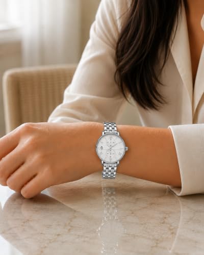 Image of MOOVER Women's Analog Quartz Watch with Stainless Steel Strap