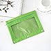 Zippered Pen Pencil Binder Pouch 3 Rings with Clear Window for School Classroom Organizers 8 Pcs (Green)