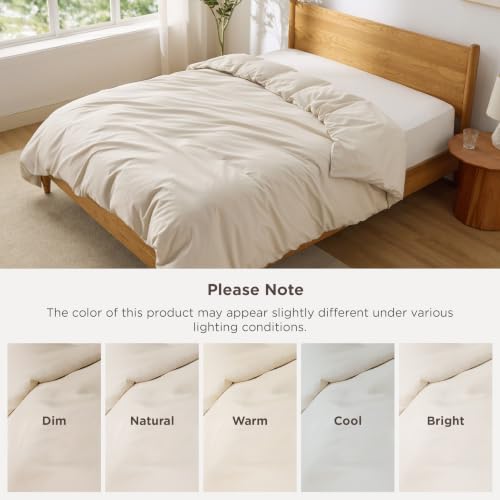 Image of Bedsure Duvet Cover Full Size, 1Pc Soft Double Brushed Bedding, Beige | For Kids & Adults, 80 inchx90 inch, Only 1 Comforter Cover, No Pillow Shams, Hotel Luxury, Breathable, Lightweight, Zipper Closure