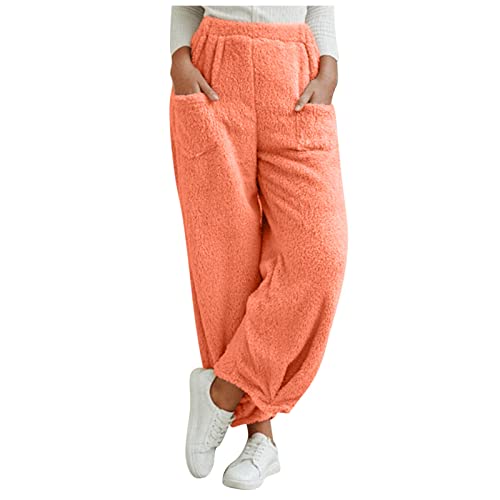 Schlafanzug Hosen Damen Fleecehose Flauschig Kuschelhose Winter Warme...