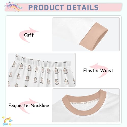 Cartoon Pajamas Set Cute Unicorns Long Sleeve PJs Cotton Jammies Sleepwear Top and Pants4